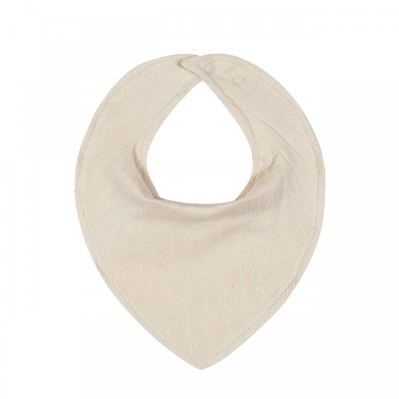 Bavaglino bandana bib in cotone biologico jacquard Cream